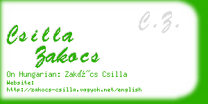 csilla zakocs business card